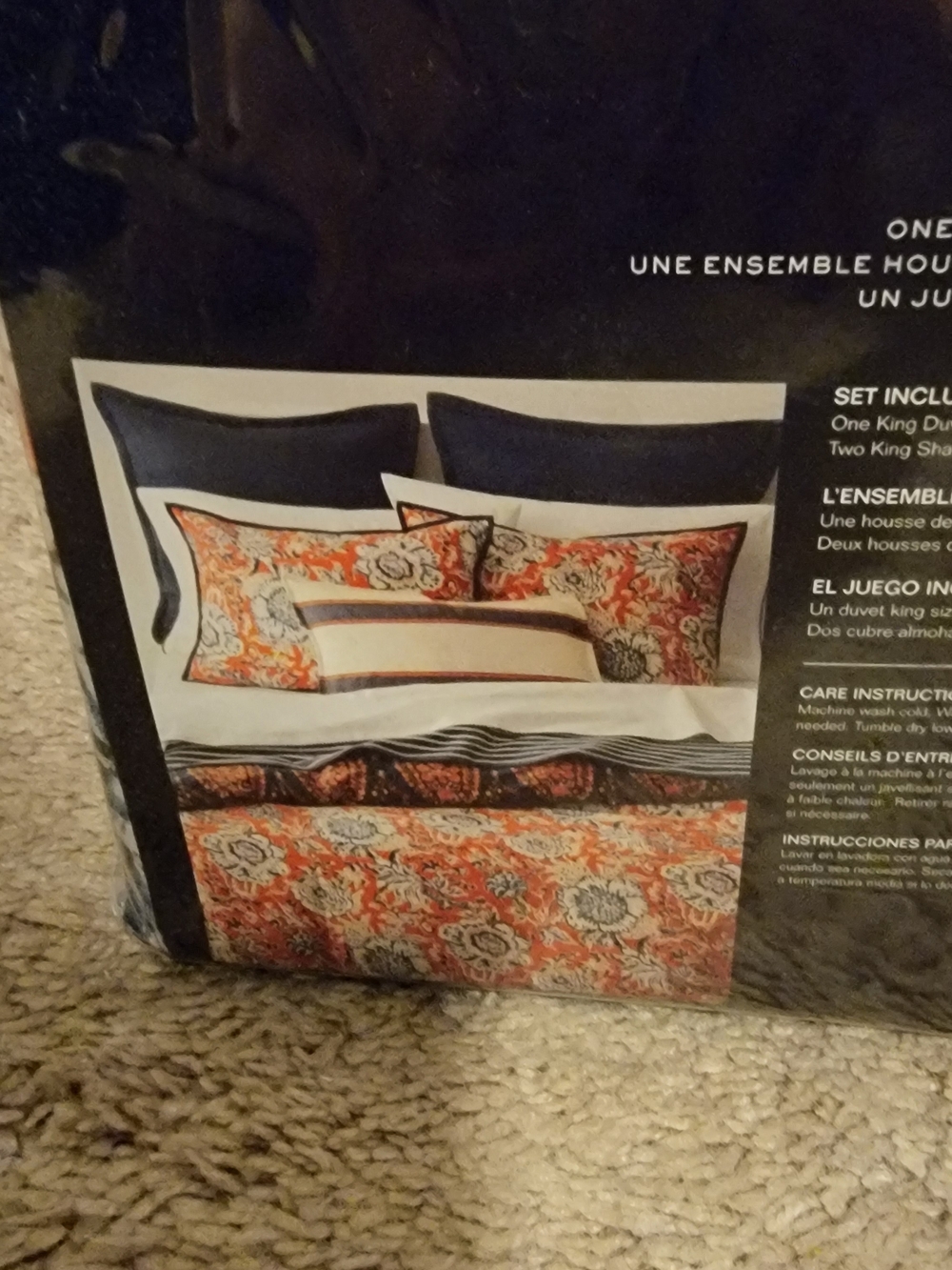 Ralph Lauren Red and Navy Floral Duvet Cover Set